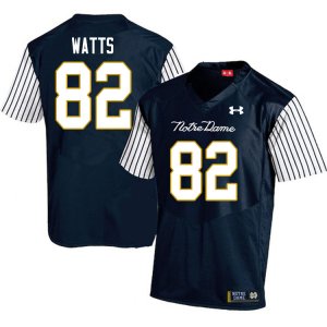 Notre Dame Fighting Irish Men's Xavier Watts #82 Navy Under Armour Alternate Authentic Stitched College NCAA Football Jersey BQE7599QC